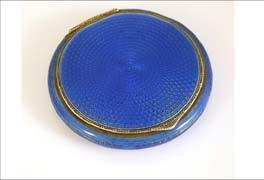 078 - Portacipria in argento e guilloché a smalto blu. Punzoni Inghilterra, Birmingham 1931-32.