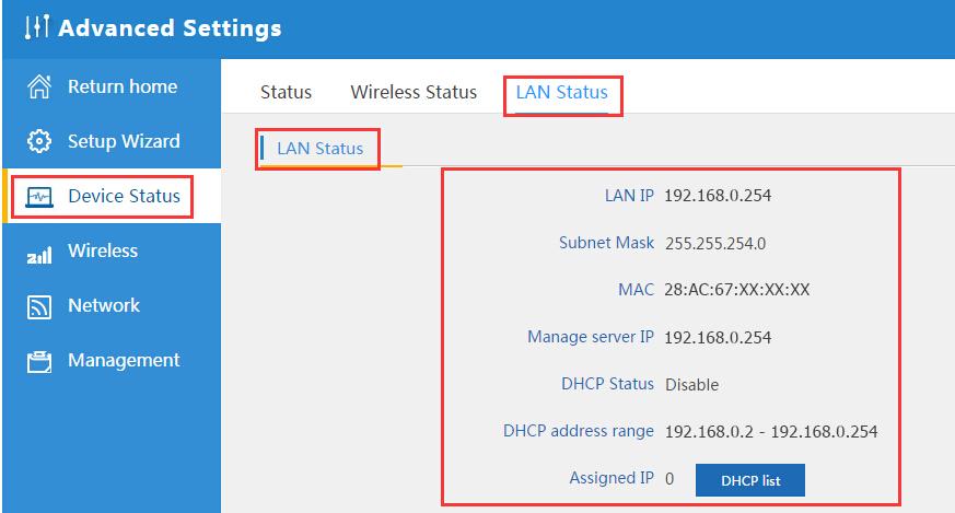 In Stato Dispositivo, si può verificare la versione del firmware dell AP wireless da soffitto, la versione dell hardware e le ultime informazioni: Nella schermata di