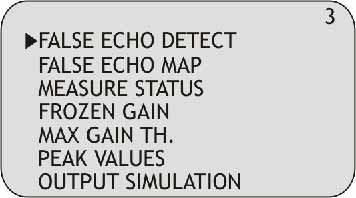 Seleziona i parametri spostando il cursore con, e confermare con FALSE ECHO DETECT: E possibile eseguire la scansione del serbatoio vuoto, al fine di riconoscere ed evitare gli ostacoli come
