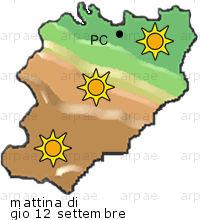 bollettino meteo per la provincia di Piacenza weather forecast for the Piacenza province Vento Wind 17km/h 25km/h Temp. min 16 C 11 C Vento Wind 19km/h 27km/h Temp.