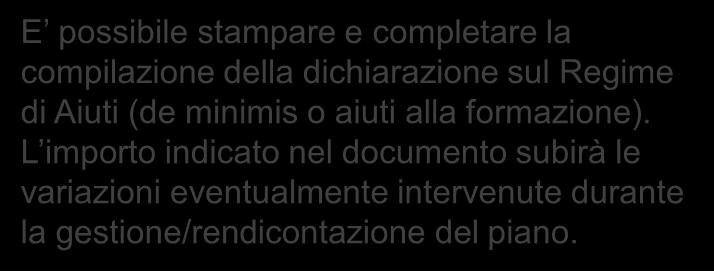 Pagina di gestione del piano. Canale telematico per l invio di documenti a FondER (es: la richiesta di acconto, la nota di debito, richieste autorizzazioni, etc.