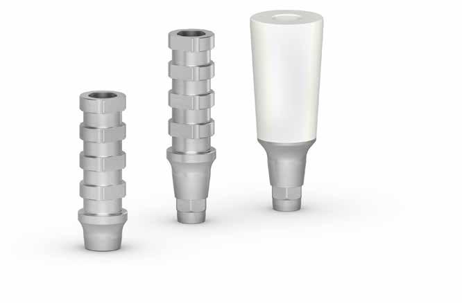 Pilastri provvisori I pilastri provvisori possono essere usati in maniera convenzionale dopo il periodo di guarigione ossea, oppure immediatamente dopo l inserimento chirurgico degli impianti,