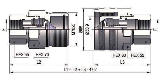 DN30 - BG 6 - ISO 31.5 (T) IG 1 119.2 114.5 BSP 1"¼ DIN 3852-2-X.3031.112 1876 5.3031.113 T 2264 5 119.2 114.5 NPT 1"¼ ANSI B1.20.3.3031.012 1894 5.3031.013 T 2282 5 120.7 116 BSP 1"½ DIN 3852-2-X.