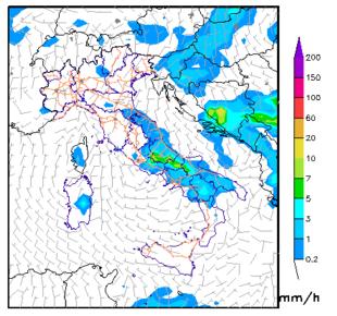 al suolo Pressione Precipitazione cumulata e vento UmiditÃ