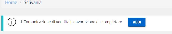 Figura 23 - Comunicazioni in lavorazione 10 Inserimento massivo L inserimento massivo dei dati consente di inserire i dati di più vendite contemporaneamente utilizzando un file in formato Excel o XML