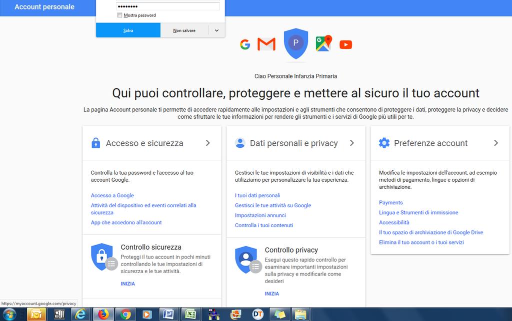 Digitare la password ricevuta per il primo accesso ( successivamente dovrà essere