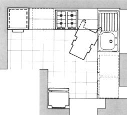 Mensole collocate ad una altezza accessibile Mensole collocate ad una altezza accessibile ARREDI CONSIGLIATO Forno Credenza mobile Fornello Lavandino Lavatrice Sala da pranzo Asciugatrice