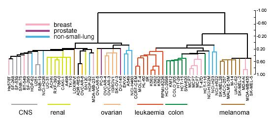 Metodi multivariati - 1 Ross et al. (2000) Nature Gen. 24:227-235 Riduzione di dimensione! componenti principali (PCA)!