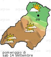 bollettino meteo per la provincia di Parma weather forecast for the Parma province Temp MAX 28 C 22 C Vento Wind 21km/h 22km/h Temp. min 16 C 13 C Temp MAX 28 C 22 C Vento Wind 24km/h 27km/h Temp.