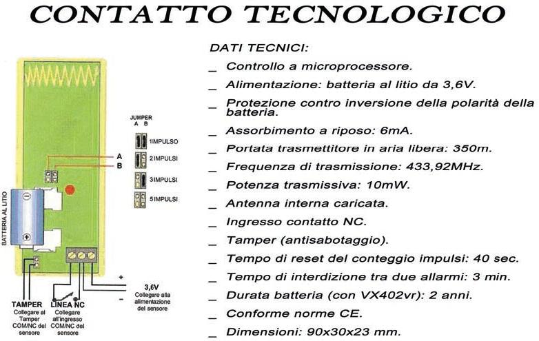 Inserisci la batteria (attenzione alla polarità), per accendere il sensore SS-VXR spostare su ON il dipswitch 1 del banco di 3 dipswitch che si trova a destra in mezzo e sotto i due sensori, il led