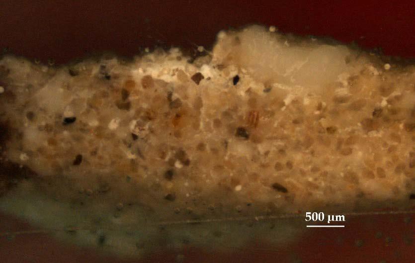 ANALISI DIAGNOSTICA DEGLI STRATI PREPARATORI Immagine in luce riflessa visibile della sezione stratigrafica lucida del campione dell