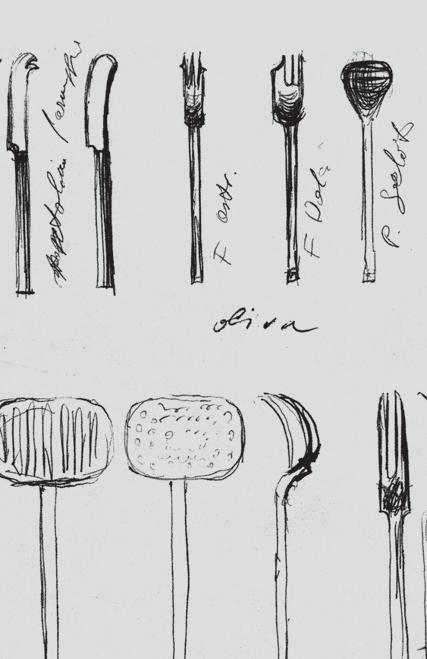 TAVOLA TABLE TOP Legenda - Key Le sagome delle posate sono puramente indicative. The flatware shapes are only representatives. Tutti i coltelli hanno la lama seghettata.