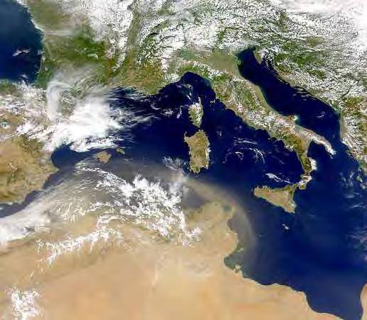 Sandy storms in the Mediterranean Basin from North Africa on 17 July 2000 Source: