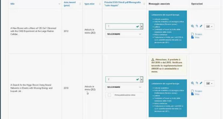 Nella tabella che comparirà sono visibili 10 tutti i propri prodotti del periodo 2011-2014. Queste 3 colonne consentono di intervenire sulla selezione prodotti e completezza dei dati!