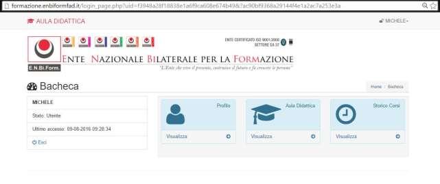 2 Pagina personale Cliccando su Aula Didattica puoi arrivare nella sezione in cui sono elencati i corsi attivi per i quali è stata fatta richiesta (nell esempio mostrato vediamo Addetto