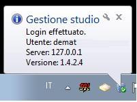 Gestione Studio Dettaglio login in caso di rete locale In caso di rete locale è importante il login dell applicativo Gestione studio.