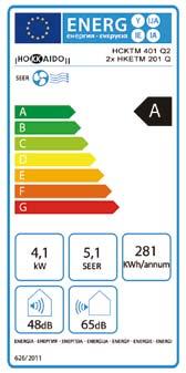 unità interne multisplit 3 MULTISPLIT PERFORMANCE LINE DC INVERTER SOLO FREDDO UNITÀ INTERNA Parete HKETM 201-261-351 Q 3 taglie di potenza: 2,05~3,50 kw.