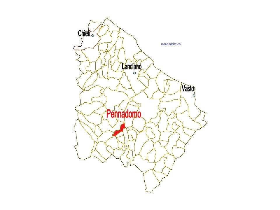 IL COMUNE Pennadomo, in provincia di Chieti, è situato su un colle del versante sinistro del fiume Sangro, in posizione panoramica.