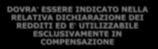 A 30 MILA EURO LA DECORRENZA DEL CREDITO D