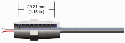 Adattatore caricato a molla (SL) Una molla situata nell'adattatore filettato consente al sensore di muoversi, garantendo il contatto con la parte inferiore del