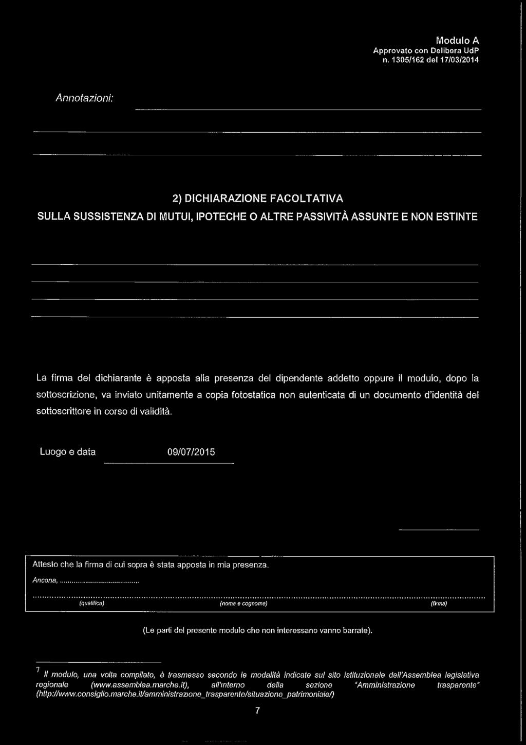 documento d identità del sottoscrittore in corso di validità.