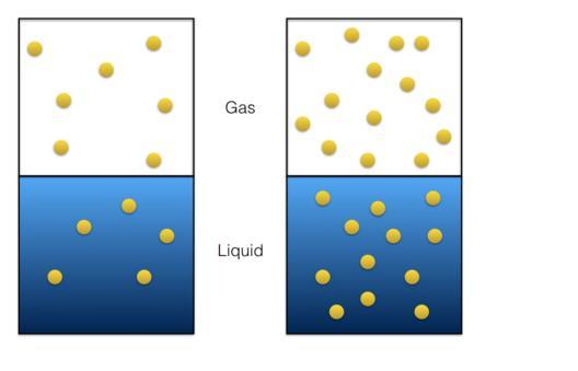 Solubilità di un gas 9. Solubilità, temperatura e pressione Per i gas la solubilità dipende anche dalla pressione.