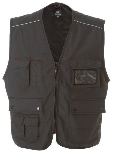 COTTON Gilet multitasche in poliestere 65% - 35% cotone canvas - retinata nella parte superiore sollevabile per facilitare personalizzazione - Tasca sul