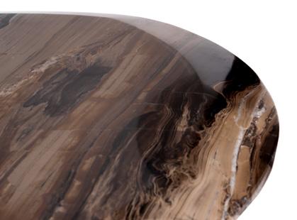 SHIELD-LH - x h 49 / Bronze glass top. Lacquered Black Oak and leather Ghost col. 34 covered feet.