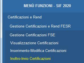 INOLTRO / INVIO CERTIFICAZIONI FSE A COSTI REALI