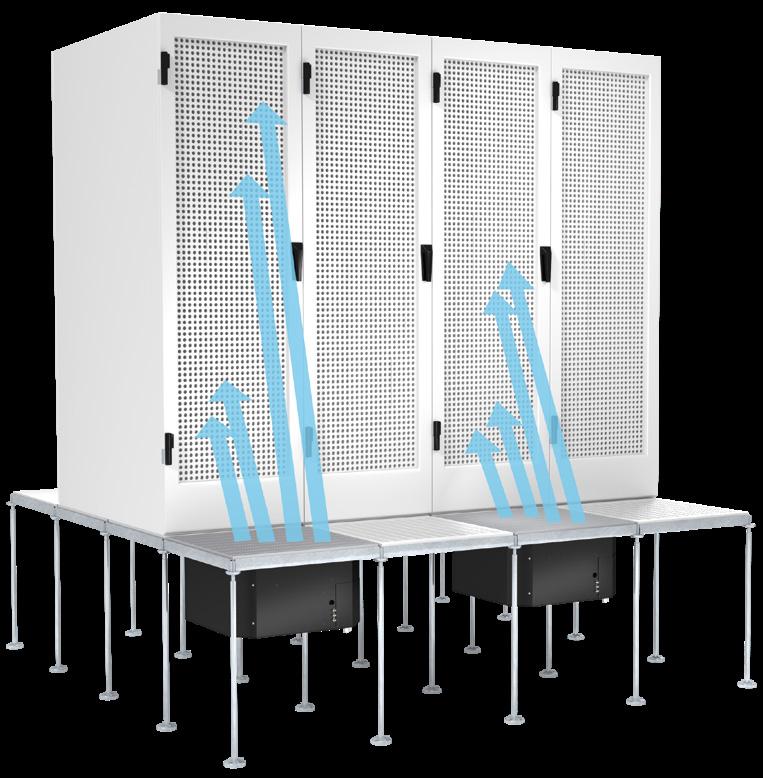 Conduzione dell aria in due zone Il getto d aria proveniente dalle unità AirBooster 2 può essere orientato verso due zone per server rack.