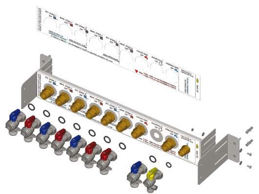 Il kit rubinetti (figura 5) permette, se correttamente installato, di predisporre l allacciamento all impianto consentendo altresì di posizionare il gruppo termico a filo muro.