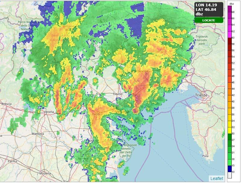 Precipitazioni diffuse anche con rovesci e temporali, localmente intensi.