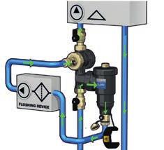 L acqua in circolazione nell impianto passa in sequenza prima attraverso il defangatore, poi attraverso il filtro a cartuccia.