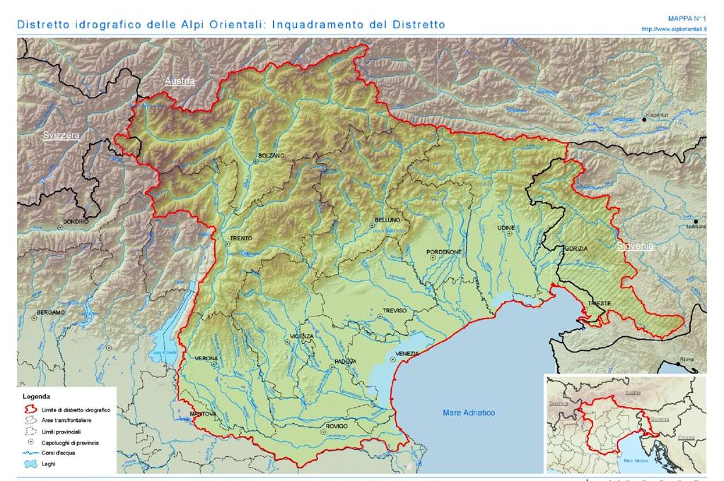 Il territorio distrettuale Il distretto è l ambito territoriale di riferimento per le attività di pianificazione previste dal decreto ambientale del 2006.