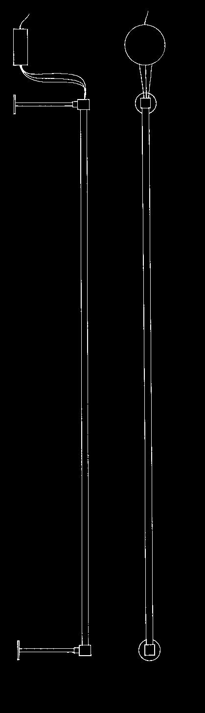 bearing in metal ø cm 2 for the passage of wires.