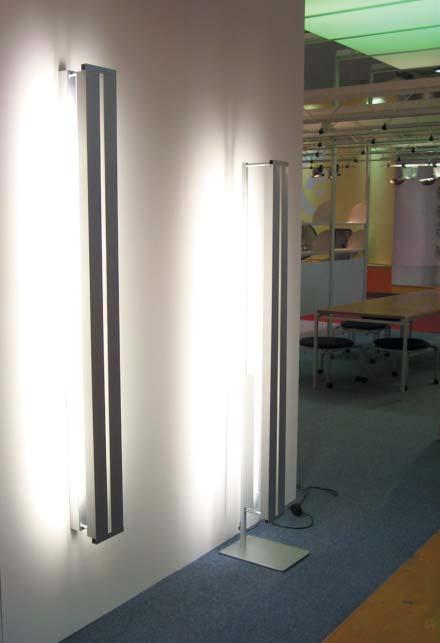 Wall lamp, indirect light in silver colour, screens in anodized aluminium