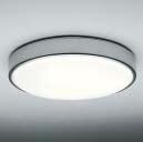 Ceiling lamp, direct light, in aluminium, white opal methacrylate shade,