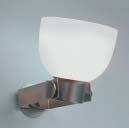 Swivel wall lamp diffused light in silver lacquered metal white