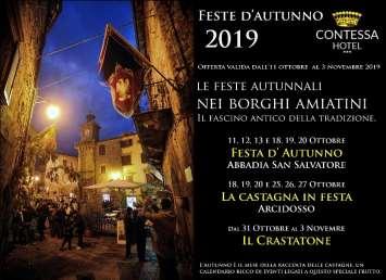 Il calendario di #AmiatAutunno si sposta poi nel borgo medioevale di Abbadia San Salvatore dove nei giorni dell 11-12-13 e 18-19-20 ottobre si rinnova la Festa d Autunno.