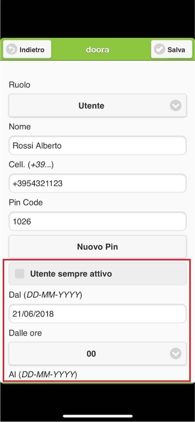 Dopo il salvataggio, inviare il comando all apriporta, cliccando sul pulsante INVIA SMS CONFIGURAZIONE Si aprirà il client di invio SMS del telefono. Inviare il testo come un qualsiasi SMS.