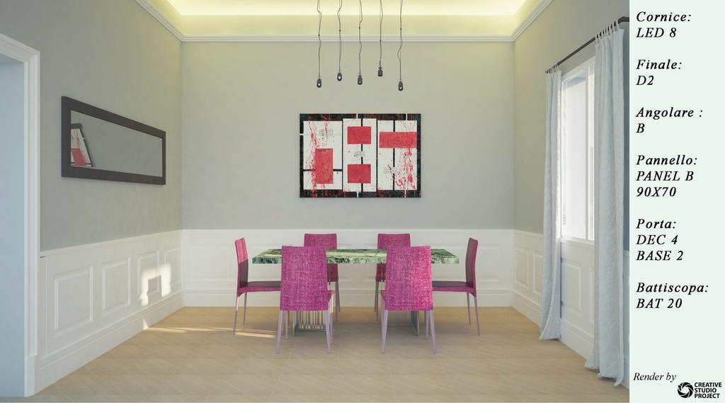 CORNICI VELETTE PER ILLUMINAZIONE LED Soluzioni per valorizzare soffitti e pareti con cornici di varie forme e dimensioni aventi funzione di contenitore per illuminazione con Strisce o tubi Led.