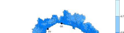 Le Temperature Le massime hanno raggiunto mediamente valori di 17 C lungo costa-primo entroterra e valori vicino a 3 C nelle zone più interne.