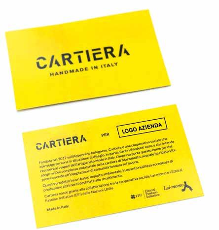 ETICHETTA 2 Etichetta esterna in cartoncino contenente logo Cartiera, eventuale logo richiesto
