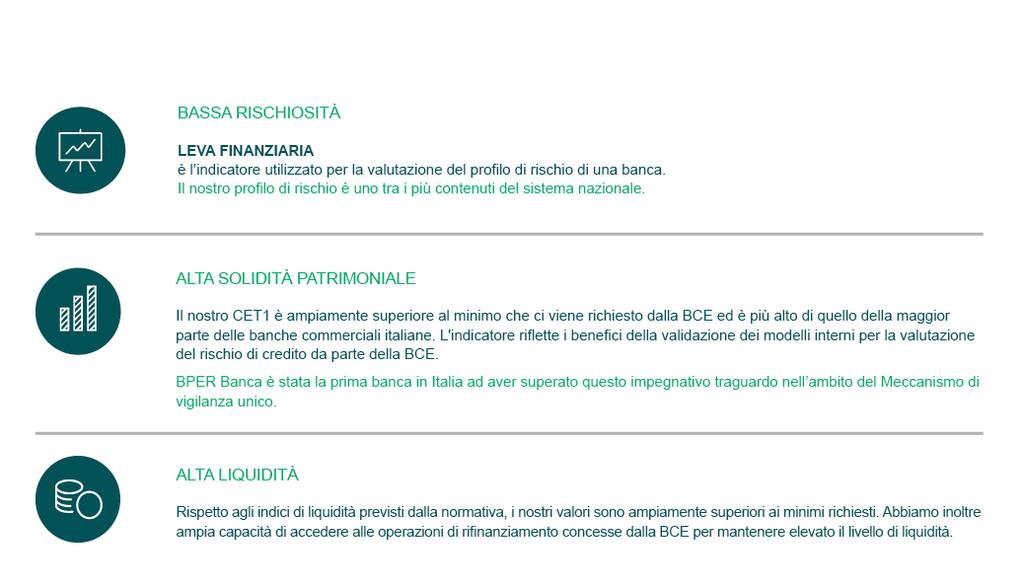 La solidità di BPER Banca Per ottenere la vostra fiducia vogliamo dimostrarvi di