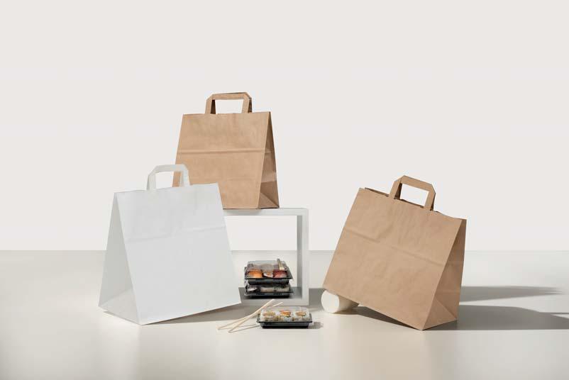 10 MANIGLIA PIATTA TAKE AWAY BICOLOR Su kraft bianco - Maniglia vaniglia Take Away Bicolor - white kraft