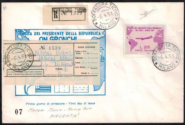22 Repubblica 58 0 Gronchi Rosa, n 921, ottimo, su busta viaggiata da Boffalora Ticino 6.4.