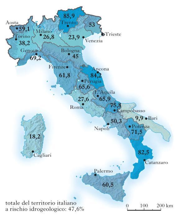 Dissesto idrogeologico in Italia La dimensione del problema è particolarmente rilevante in Italia, dove dal 1918 al 1994 sono stati registrati rispettivamente oltre 17.