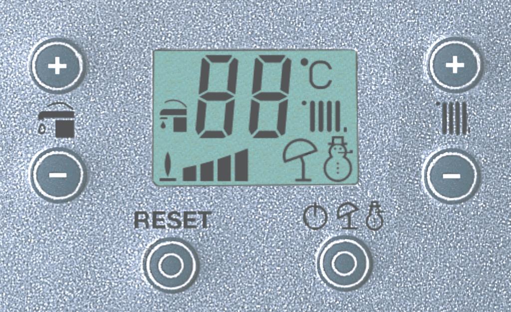 18 SERVICE ITALIA 3 Pulsanti di regolazione 5 4 1 6 2 1) Reset 2) Stand-by / Estate / Inverno 3) (+) aumento temperatura acqua