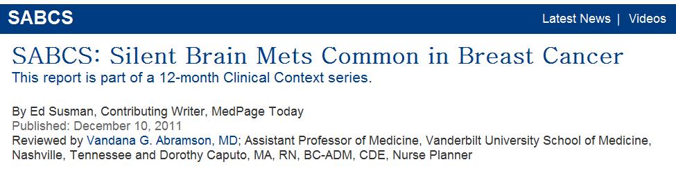 Approximately 20% of all screened patients in this study thought to be clinically free of brain lesions actually had brain metastases