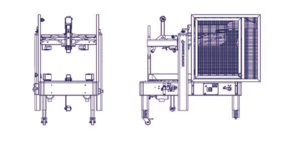 STARTAPE CF NASTRATRICI A TRASCINAMENTO LATERALE A FORMATO FISSO CON DISPOSITIVO PER LA PIEGATURA AUTOMATICADELLE FALDE SUPERIORI SIDE BELT DRIVEN TAPING MACHINES FOR UNIFORM SIZE BOXES FITTED WITH